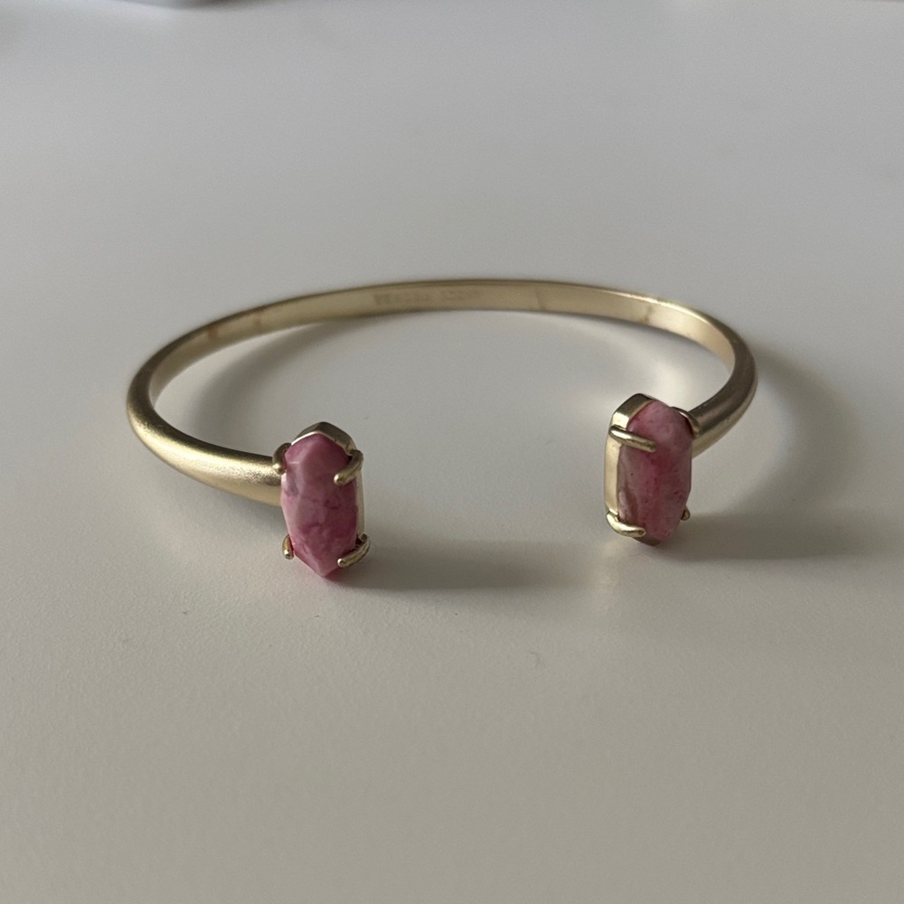 Kendra Scott, Pink Marbled/Gold Cuff Bracelet